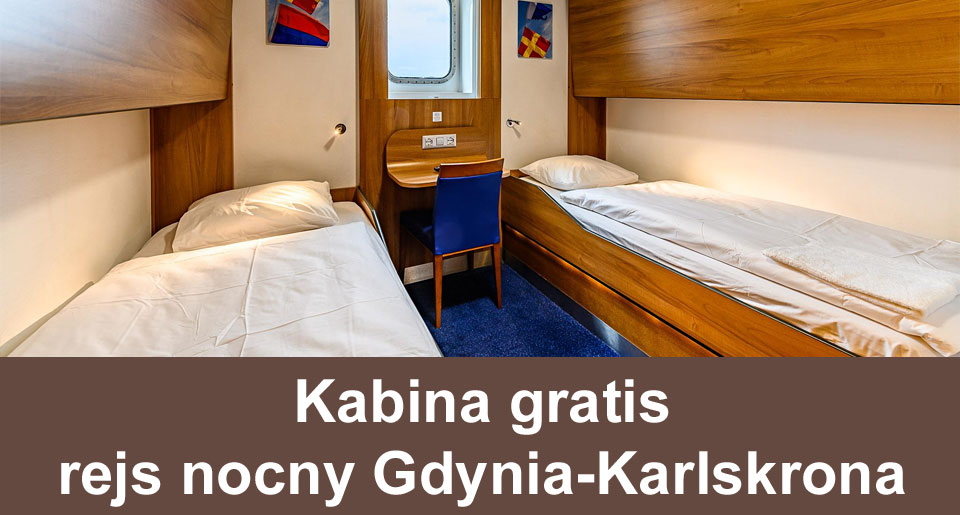 Kabina gratis rejs nocny Karlskrona