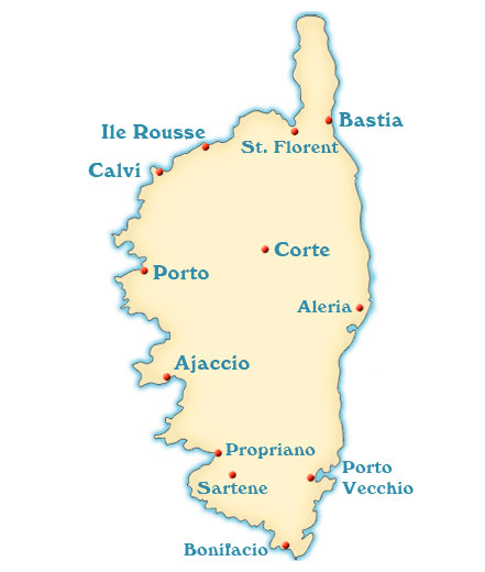 Korsyka Mapka